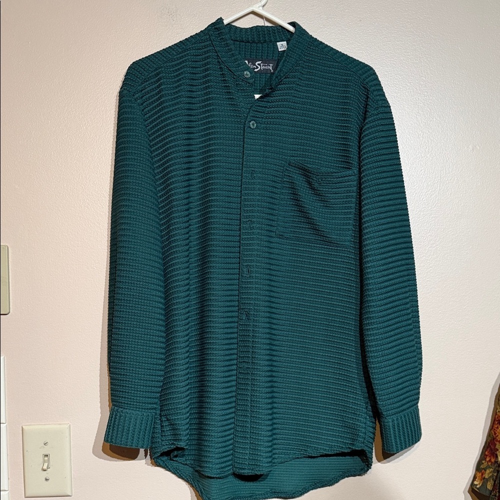 Alan Stuart Teal Knit Button-Up Shirt